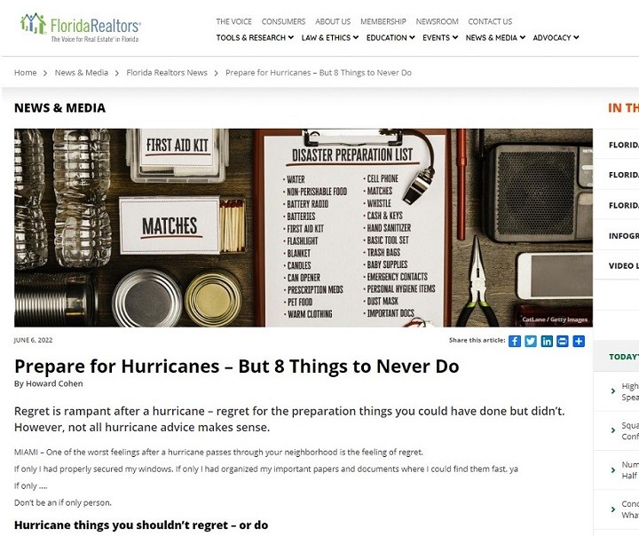 Prepare for Hurricanes - Things to Not Do - candiscarmichael-com