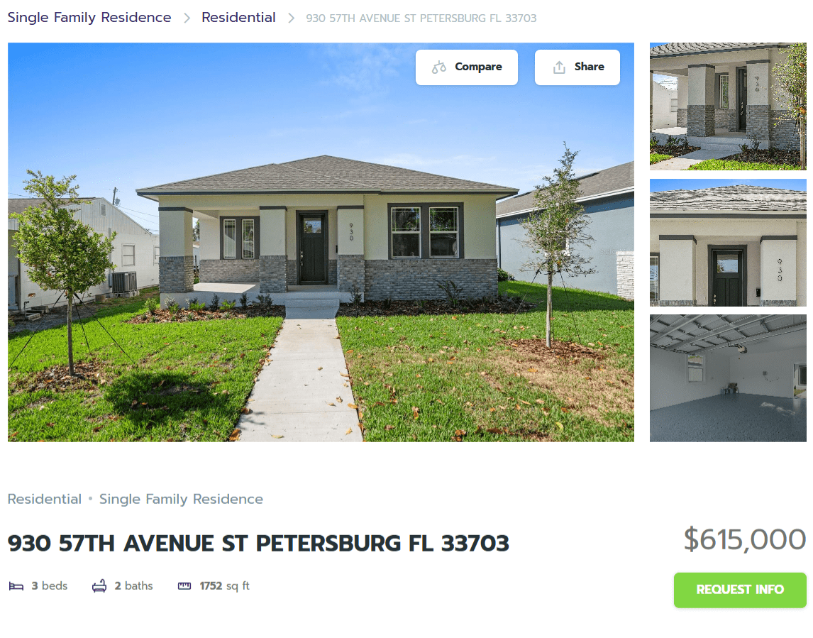 HOMES FOR SALE ST PETERSBURG FL 33703 - 1