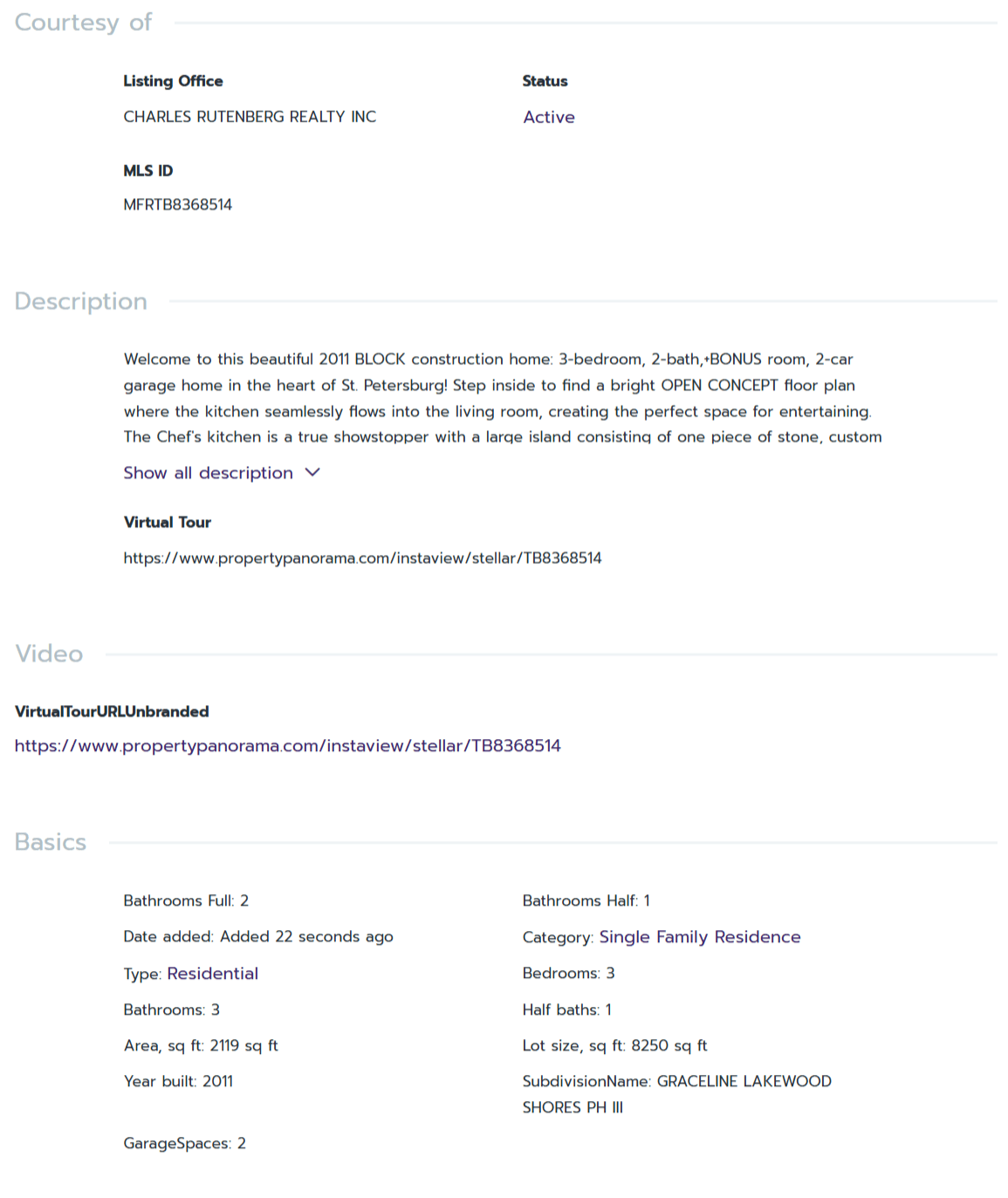 HOMES FOR SALE ST PETERSBURG FL 33712 - 2