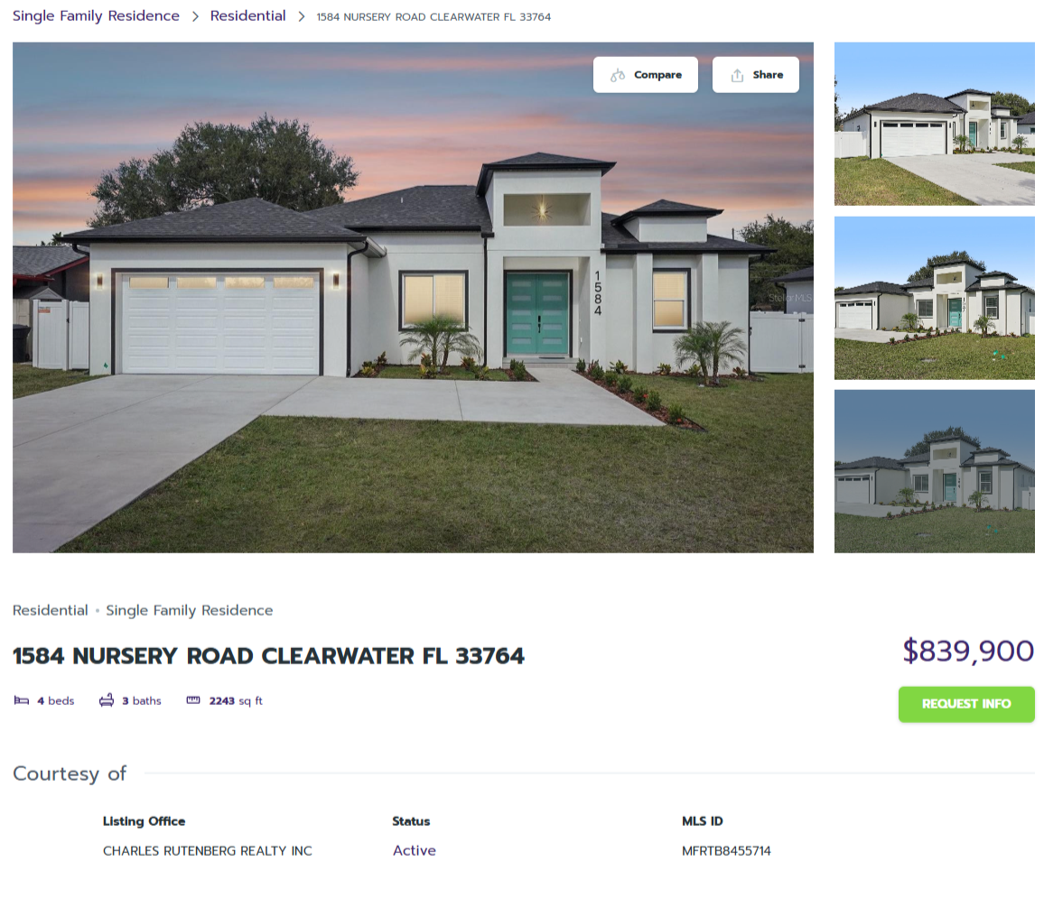 HOMES FOR SALE CLEARWATER FL 33764 - 1