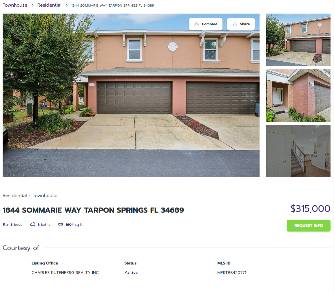 HOMES FOR SALE TARPON SPRINGS FL 34689 - 1