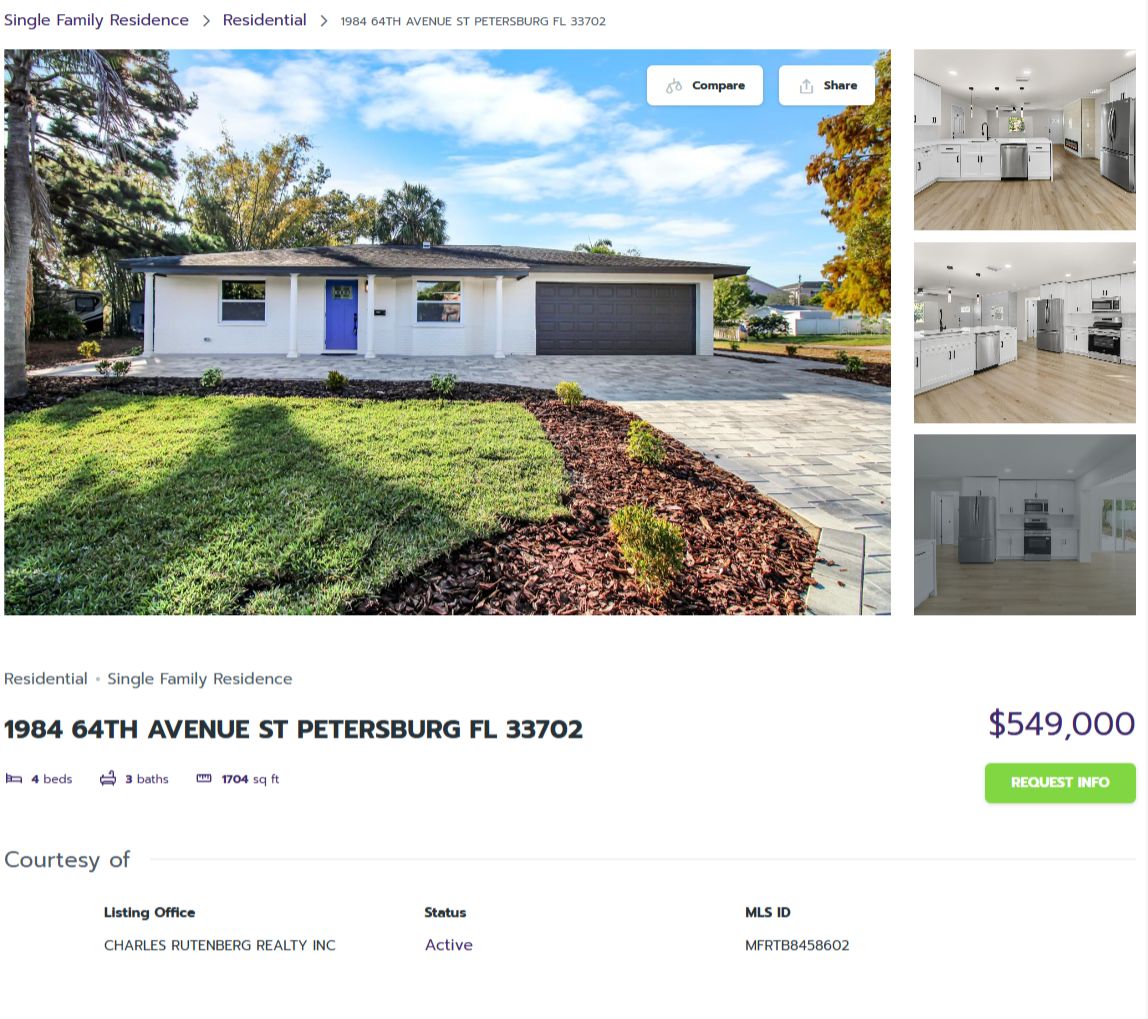 HOMES FOR SALE ST PETERSBURG FL 33702 – 1