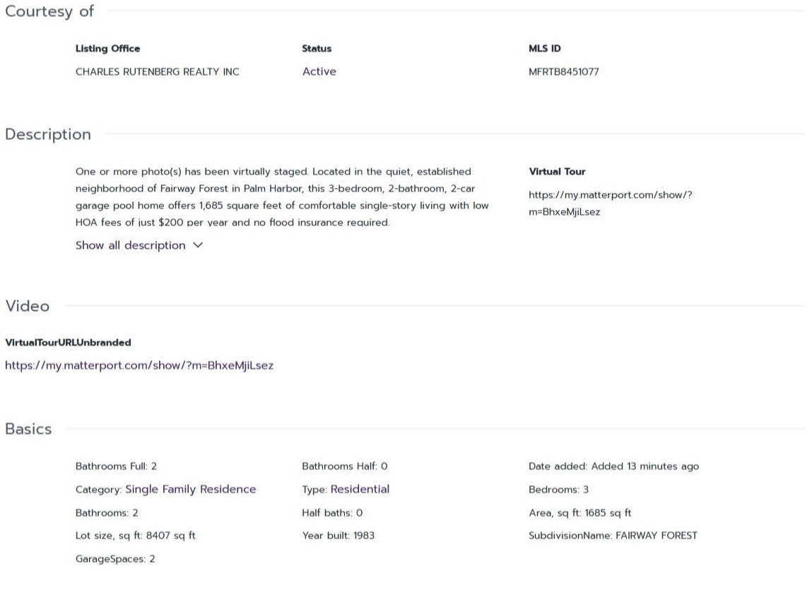 HOMES FOR SALE PALM HARBOR FL 34685 - 2