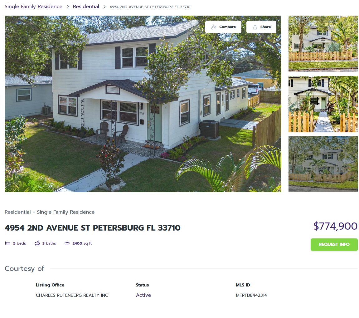 HOMES FOR SALE ST PETERSBURG FL 33710 - 1
