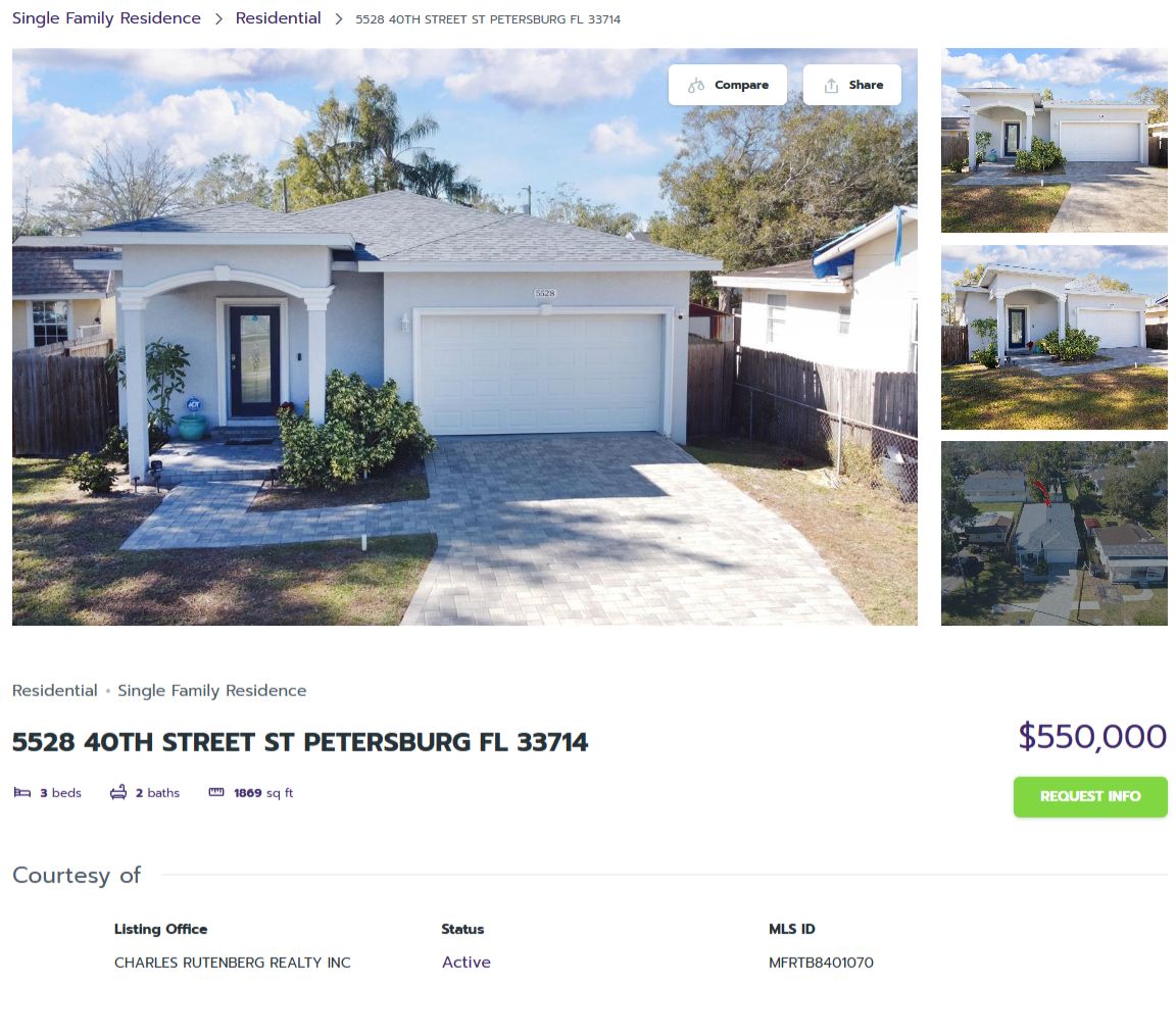 HOMES FOR SALE ST PETERSBURG FL 33714 – 1