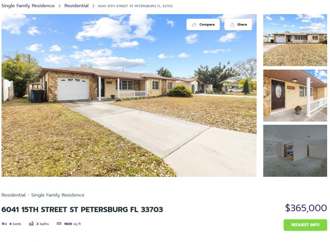 HOMES FOR SALE ST PETERSBURG FL 33703 - 1