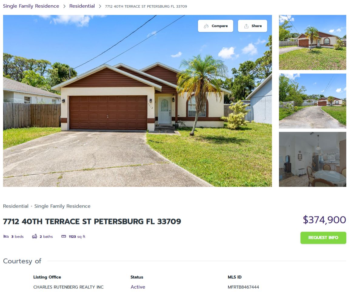 HOMES FOR SALE ST PETERSBURG FL 33709 – 1