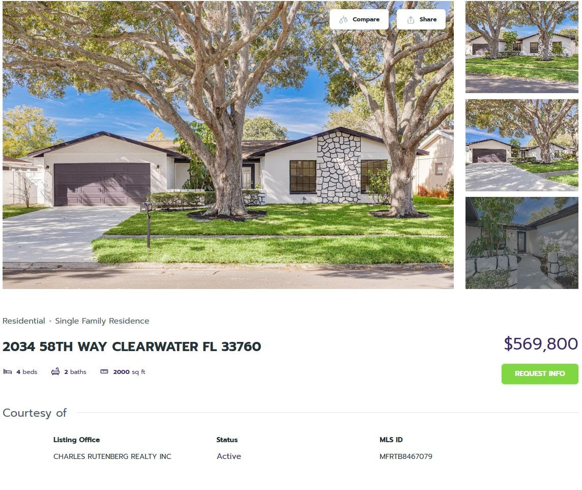 HOMES FOR SALE CLEARWATER FL 33760 - 1