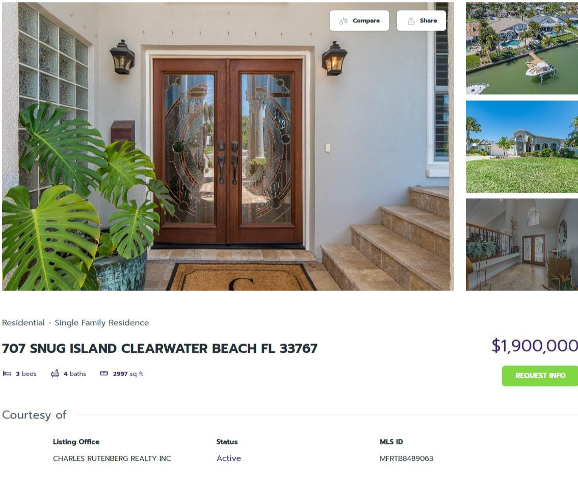 HOMES FOR SALE CLEARWATER FL 33767 - 1