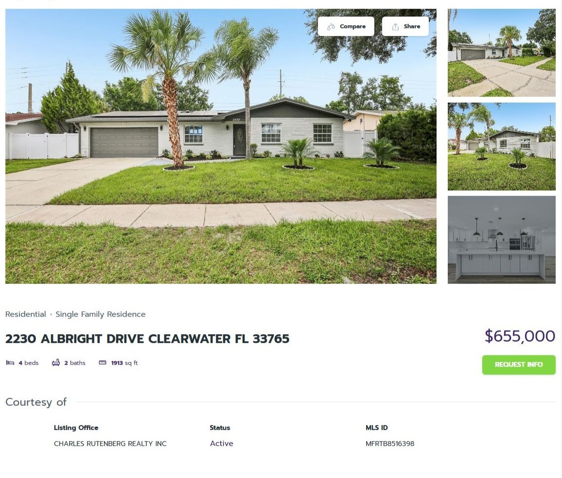 HOMES FOR SALE CLEARWATER FL 33765 - 1
