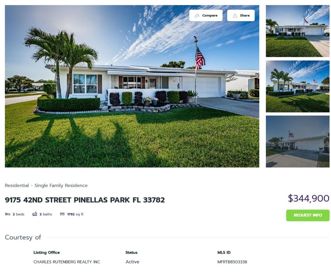 HOMES FOR SALE PINELLAS PARK FL 33782 - 1
