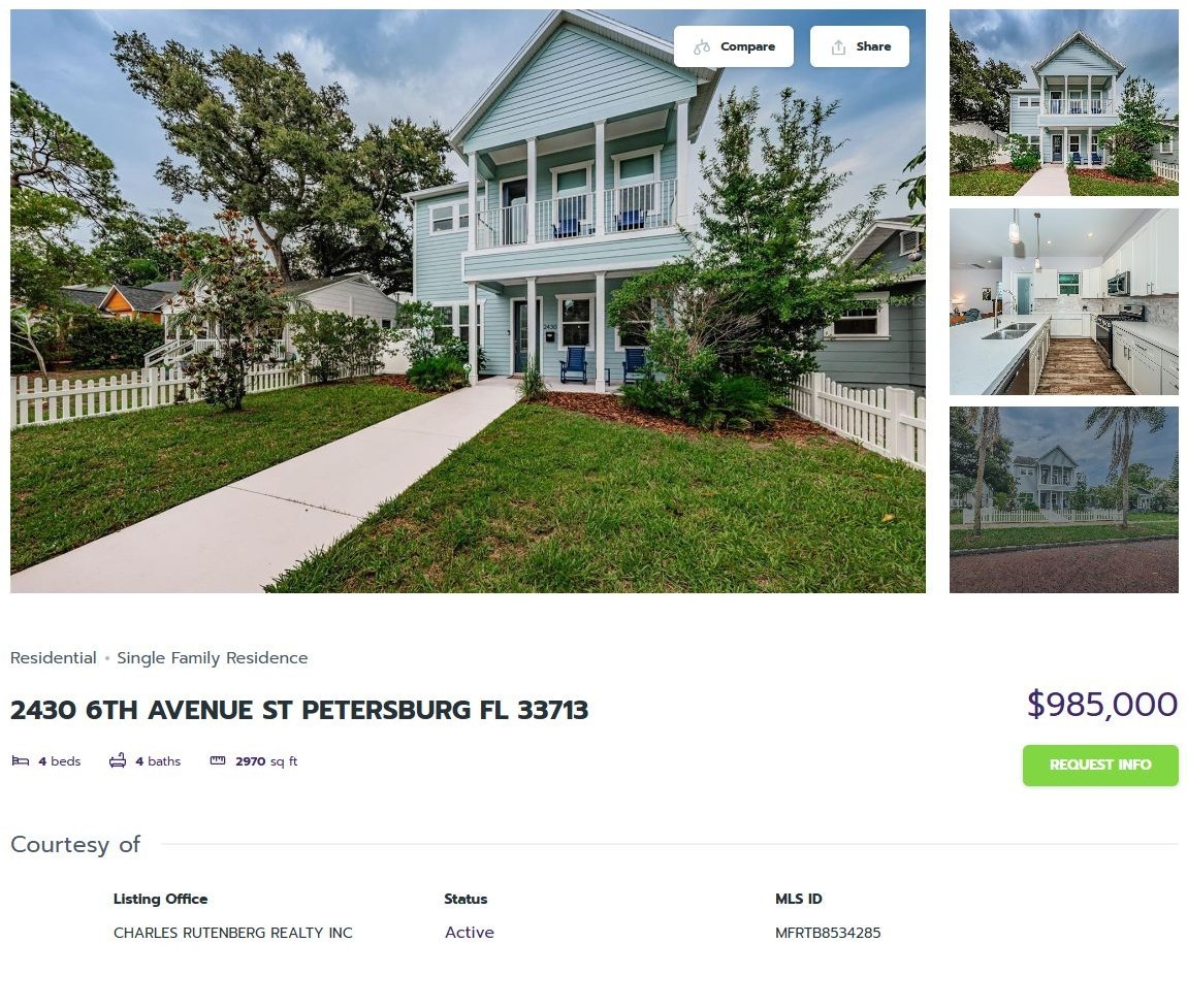 HOMES FOR SALE ST PETERSBURG FL 33713 - 1