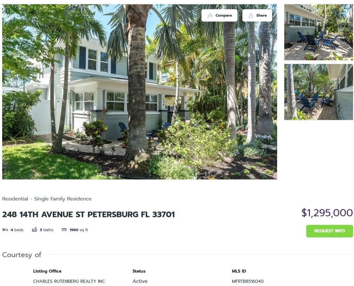 HOMES FOR SALE ST PETERSBURG FL 33701-1
