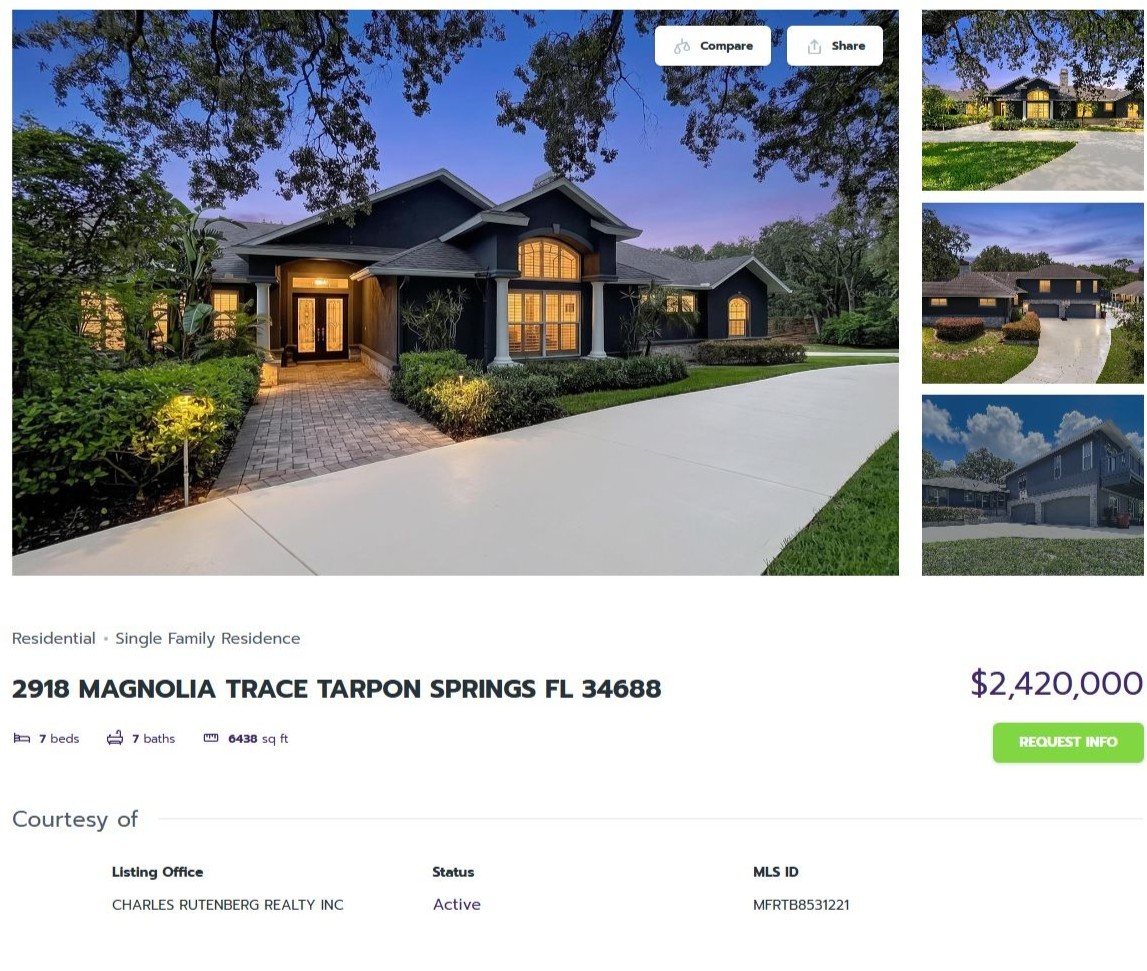 HOMES FOR SALE TARPON SPRINGS FL 34688 - 1